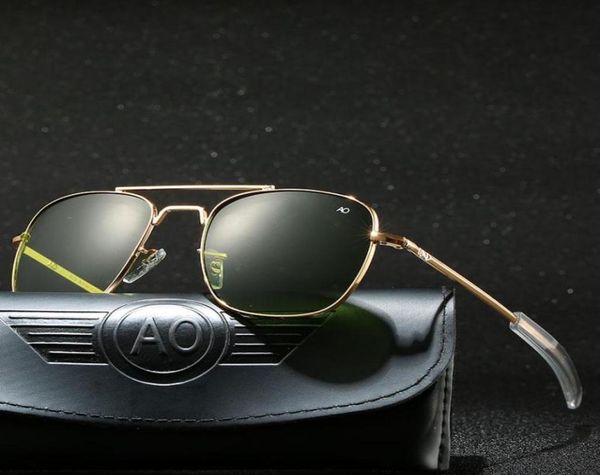 Sonnenbrille mit Fall Aviation AO Männer Designer Sonnenbrille für männliche amerikanische Armee militärische optische Glaslinse Karton4806326