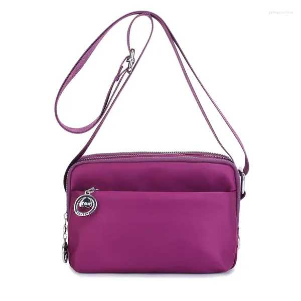 Borsa a tracolla in nylon da donna tinta unita piccola messenger in tessuto Oxford impermeabile casual tutto abbinato