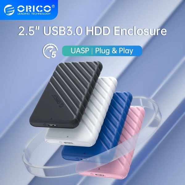 Hubs ORICO MicroB USB3.0 2,5 Zoll externer Speicher HDD-Gehäuse SATA 5 Gbit/s HDD SSD-Festplattengehäuse, unterstützt UASP für Windows/Mac OS/Linux