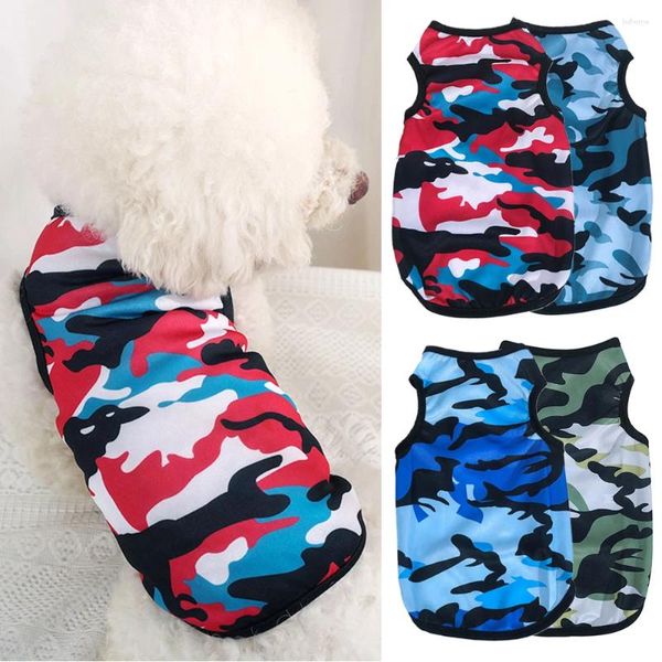 Abbigliamento per cani Primavera Estate Vestiti sottili Gilet mimetico per cani di piccola taglia T-shirt per cuccioli Comodi accessori carini