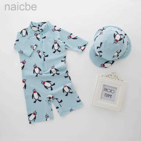 Costume da bagno intero per neonato carino con stampa di squalo cartone animato pinguino Costume da bagno per bambini Costume da bagno per bambini Costume intero per bambini 24327