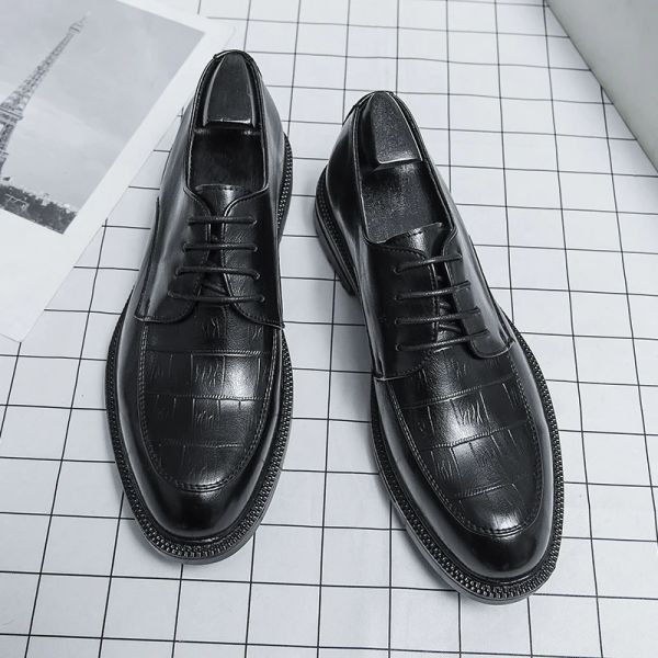 2024 venda quente moda casual negócios sapatos de couro masculino clássico breve rendas oxford escritório sapatos diários de alta qualidade sapatos confortáveis