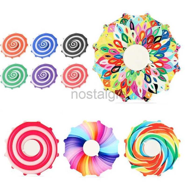 Brinquedos de inteligência Doces Arco-íris Dinâmico Running Fingertip Gyro Fidget Toy Spinner Stress Relief Aprendizagem Educação Expressão Emoção Presentes Brinquedos 24327