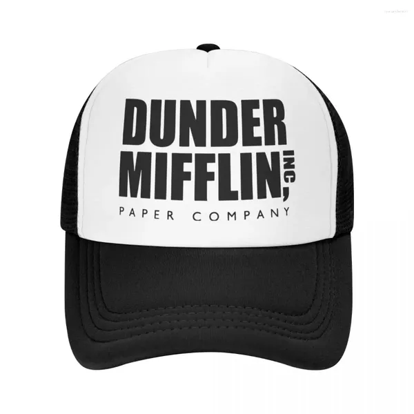 Ball Caps The Office Dunder Mifflin TV Show Mesh Baseball Cap Unisex Taillierte Trucker Hat Dad Verstellbar Polyester Sonne Sommer