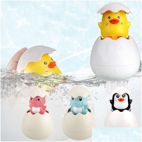 Badespielzeug Baby Badespielzeug Kinder Niedliche Ente Pinguin Ei Wasser Spray Sprinkler Badezimmer Beregnung Dusche Schwimmen Für Geschenk Drop Lieferung Dh8Wm