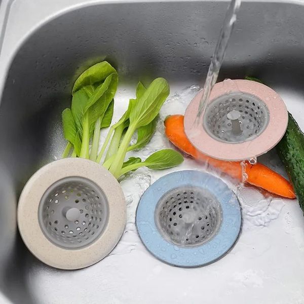 Scarichi per lavandino del bagno in silicone Tappi per vasca da bagno Filtri Fogna Filtro per capelli Tappo di scarico per bagno Scarico a pavimento per lavandino Accessori per la cucina