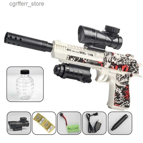 Pistola giocattoli elettrica desert eagle gel pistola a sfera pittura ad acquerello idrogel pistola ad aria compressa pistola ad aria240327