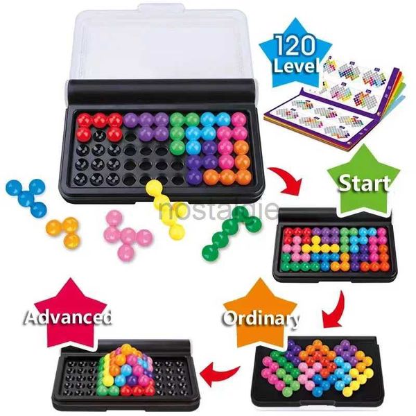 Giocattoli di intelligenza 3D Bead Puzzle Pensiero logico Building Blocks 120 Sfide Giochi Focus Viaggio Gioco Montessori Giocattoli Regalo per bambini 24327