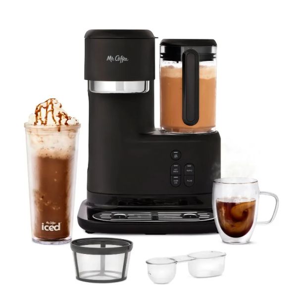 Tools Mr. Coffee Caffettiera monodose per frappe e caffè freddo con frullatore, nera