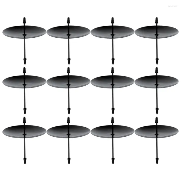 Titulares de vela 12 Pcs Bolo Suporte Rack Suporte de vidro Fix Acessórios Ferro Tealights Velas