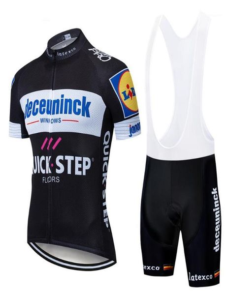 Schwarze Quickstep-Fahrradbekleidung, Fahrradtrikot-Set, schnell trocknende Fahrradbekleidung, Sommer-Team-Trikots für Herren, 9D3870333