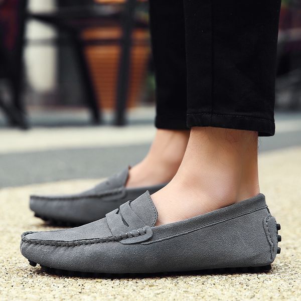 Scarpe casual da uomo Espadrillas Triple Nero Bianco Marrone Vino Rosso Navy Khaki Sneakers da uomo in pelle scamosciata Slip On Scarpe da barca Outdoor Flat Driving Jogging Walking 38-52 B100