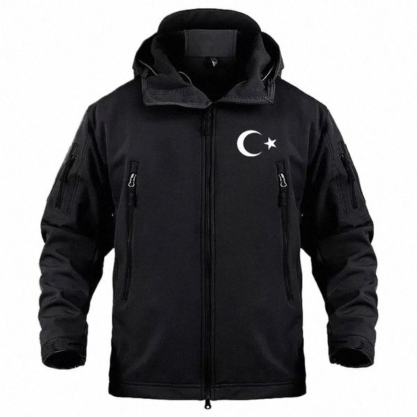 Türkei Flagge Taktische Shark Skin Fleece Warme Wasserdichte SoftShell Jacken für Männer Outdoor Military SoftShell Mann Mantel Jacken h2eA #