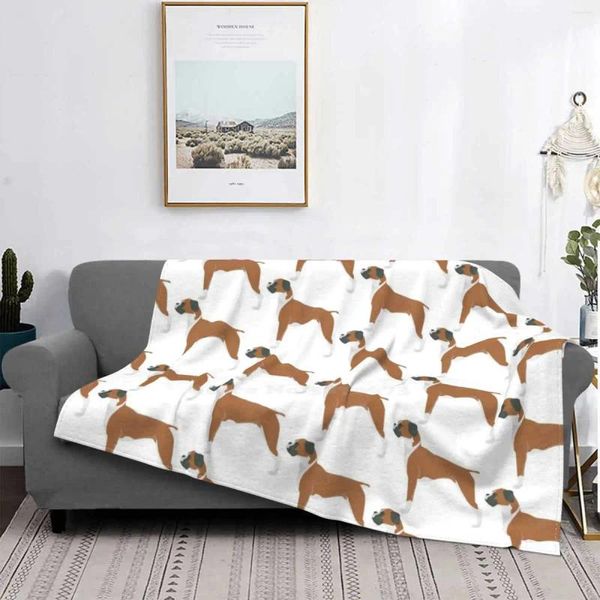 Cobertores boxer cão para casa sofá cama acampamento carro avião viagem portátil cobertor filhote de cachorro cães filhotes bonito