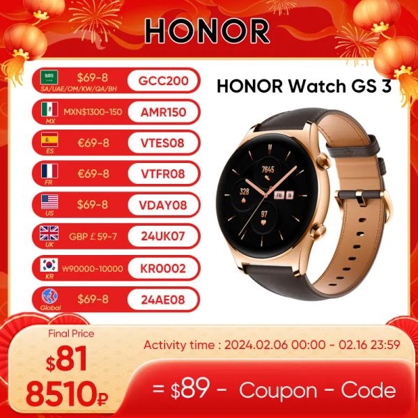 Uhren HONOR Watch GS 3 Global Version 3DCurved Glass Smartwatch GS3 1,43