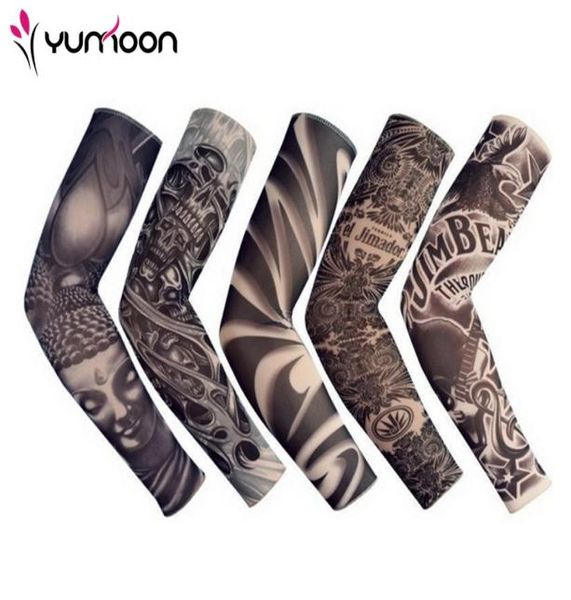 5 pezzi nuovi misti 92 nylon elastico falso tatuaggio temporaneo manica disegni corpo calze braccio tatuaggio per uomini freddi donne8262231