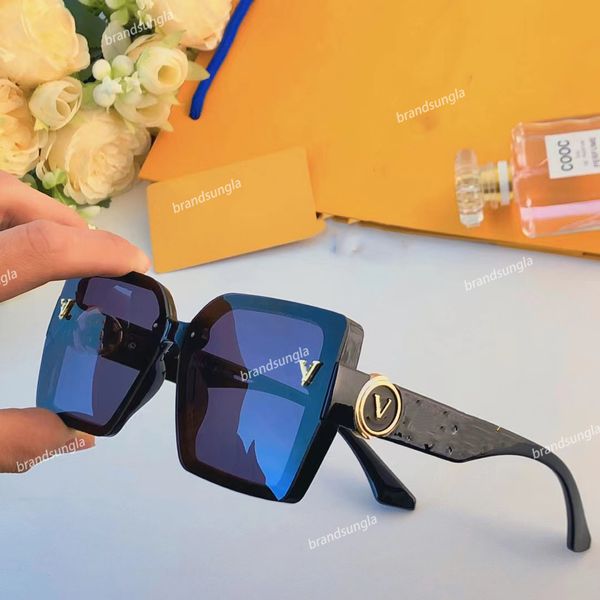 2024 Luxuoso designer clássico L novos óculos de sol elegantes óculos de sol de armação grande mulheres na moda templos clássicos anti-UV Internet celebridade estilo de rua