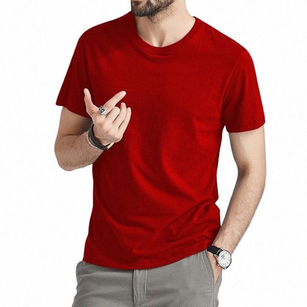 Estate T-shirt Uomo Uomo Magliette Cott Cool Short Tee Shirt Donna Plain Solid Tees Top femminile Red Tee Uomo O-Collo Plus Size 5XL K76Z #