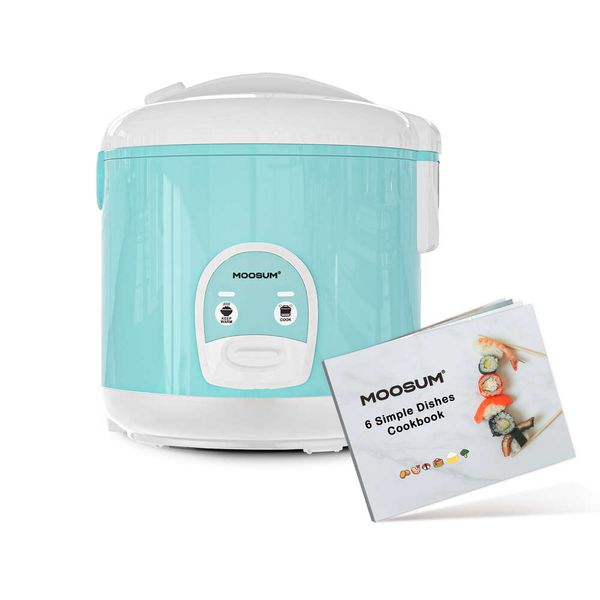 MOOSUM Electric Rice One Touch für asiatischen japanischen Sushi-Reis, 5 Tassen ungekocht/10 Tassen gekocht, schneller praktischer Kocher mit Dampfgarer, Edelstahlgehäuse und