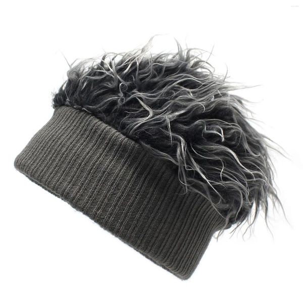 Berets Slouchy Beanie Hut mit Perücken vertikaler Streifen Stirnband 3 Farben für Jungen Student Men Street Dance SP99