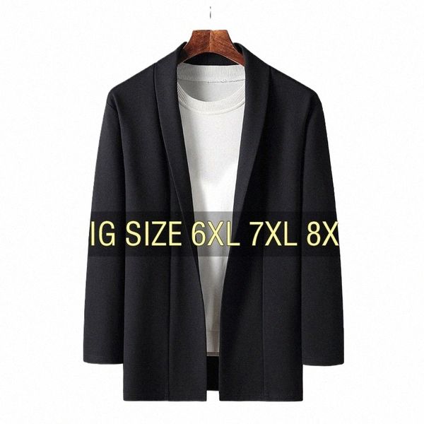 Männer Jacke Cott Mantel Plus Größe 6XL 7XL 8XL Übergröße 2023 Schwarz Straße Graben Lose Männliche Busin Einfache Dünne Windjacke 39vk #