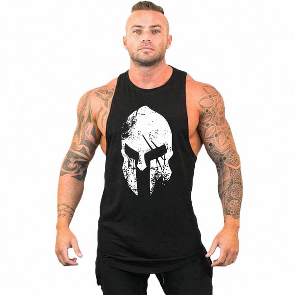 2023 neue Cott Workout Gym Tank Top Herren Muscle Sleevel Sportswear Shirt Stringer FI Bodybuilding Singuletts Fitn Weste 18G2 #