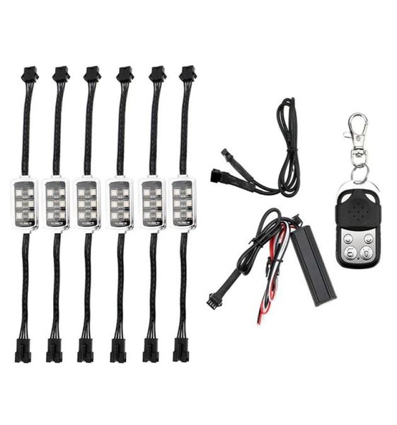 Telecomando decorativo per telaio auto RGB uno per atmosfera motociclistica a sei o ottanta LED con luci di stop intelligenti1405599