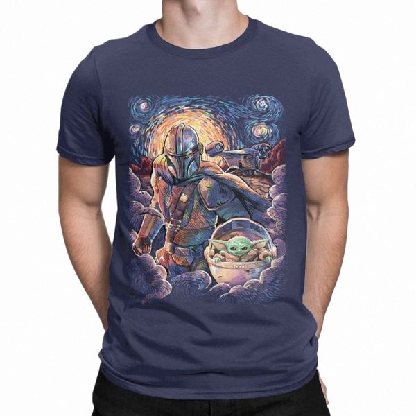 Stars Wars Starry Night Portrait T-Shirts für Männer Neuheit Cott Tees O Hals Kurzarm T Shirts Tops Q4L5 #