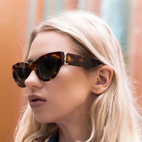 Mirror Classic Police Sun Fashion Frame Frauen Frauen Frauen Designer Sonnenbrille für Designer Sonnenbrille Briefe Mann Frau Outdoor Sportschatten Mode Katze Eye