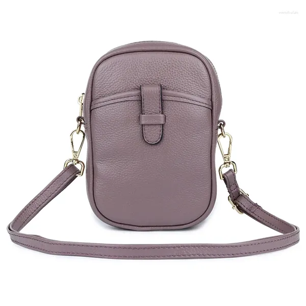 Bolsas de ombro Chegadas Premium Couro Genuíno Estilo Preppy Vertical Telefone Mulheres Messenger D Senhoras Cross-body Bag