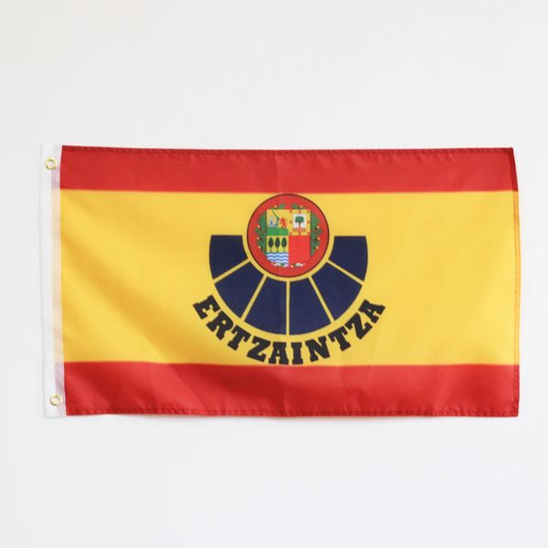 Acessórios Bandeira espanhola da Espanha com o escudo da polícia basca Ertzaintza Euskadi País Basco