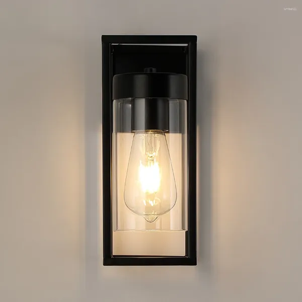 Lampada da parete American Rural Industrial Sconce Retro Iron Art Glass Black Box Ristorante Luci a LED Bar Loft Light