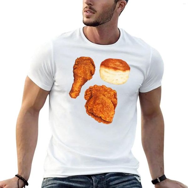 Polo da uomo con motivo biscotto di pollo fritto - T-shirt blu Abbigliamento hippie Personalizzato Progetta le tue magliette da uomo in cotone