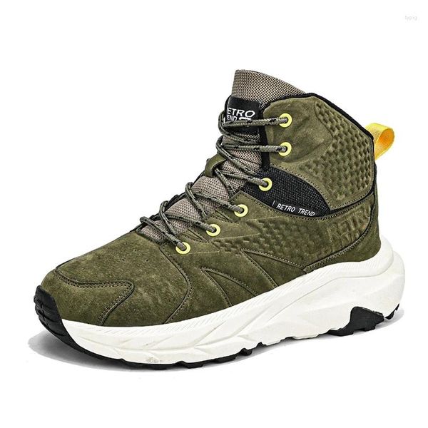 Fitnessschuhe Leder Wandern Herren Outdoor Stiefel Sport High Top Athletic Trekking Mountain Fashion Casual Style