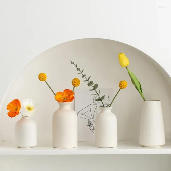 Vasen Nordic Blumenvase Weiße Keramik Hochzeits-Mittelstück Anordnung Pflanzen Topf Home Wohnzimmer Desktop-Dekoration