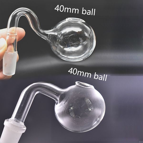 Jumbo 4 cm curva a sfera maschio femmina vetro bruciatore a olio tubo 14 mm 18 mm alta qualità grande gorgogliatore pipa ad acqua fumo cucchiaio cucchiaio ciotola per Dab Rig Bong narghilè accessori