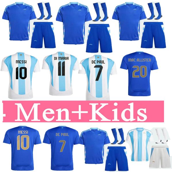 24/25 Arjantin Açık Hava Spor Festivali 3 Yıldızlı Futbol Formaları Hayranları Messis Dybala di Maria Martinez de Paul Maradona Kids Kit Erkekler Copa America Kupası Camisetas