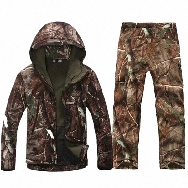 Tad Gear Tactical Softshell Camoue Jacket Set Homens Exército Windbreaker Impermeável Caça Roupas Set Militar Outdoor Jacket N3Dh #