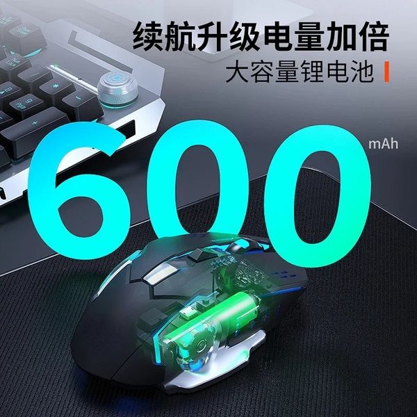 2024 wiederaufladbare Drahtlose Maus Gaming Computer Stille Bluetooth Maus USB Mechanische E-Sport Hintergrundbeleuchtung PC Gamer Maus Für Computer