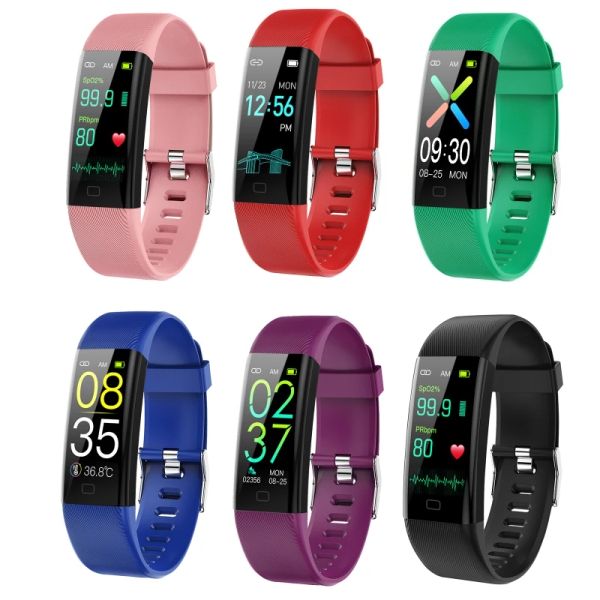 Braccialetti F07t Braccialetto intelligente Braccialetto Fitness Tracker Fascia da polso Monitoraggio della salute Frequenza cardiaca Monitor della pressione arteriosa IP67 Impermeabile BT4.0