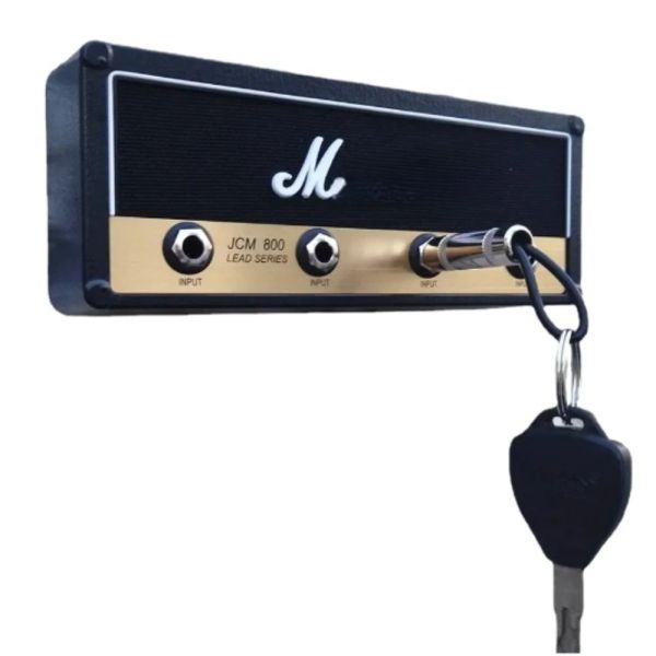 Trilhos suporte de armazenamento chave guitarra do vintage música chaveiro decoração para casa presente amplificador jack ii parede chave rack corredor porta