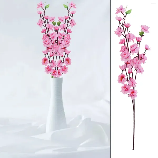 Flores decorativas simulação flor de seda pêssego para grinaldas decorações de plantador de inverno ao ar livre