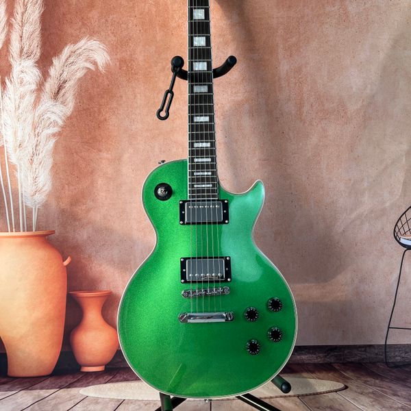 Lp guitarra elétrica acabamento verde sólido mogno e maple hh captadores rosewood fretboard jogabilidade suave