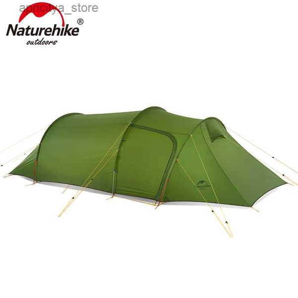 Tendas e abrigos Naturehike Tenda de acampamento ultraleve de alta qualidade para 3-4 pessoas 20D / 210T com um quarto e uma sala de estar24327