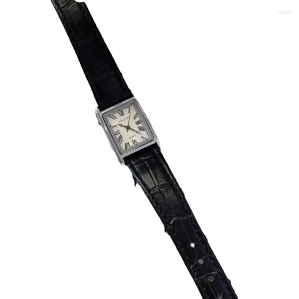 Relógios de pulso coreano importado nicho design retro quadrado ins estilo outono / inverno relógio versátil