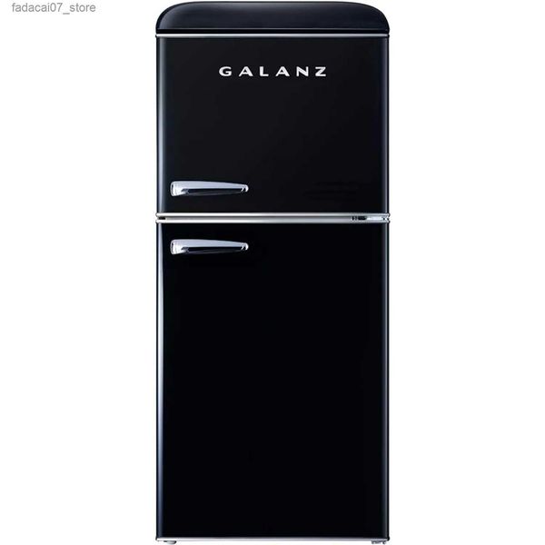 Buzdolapları dondurucular glr40tbker retro kompakt reflektör mini buzdolabı w/çift kapılar ayarlanabilir mekanik termostat w/dondurucu 4.0 cu ft siyah q240326