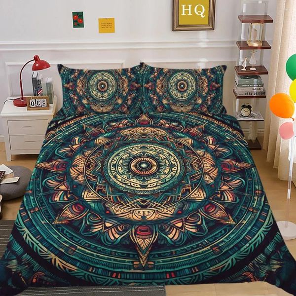 Bettwäsche-Sets Levkme Datura Printed Polyester Quilt Cover Kissenbezug Home Textile Kit 2-3 Teile Duvet Set XF1236