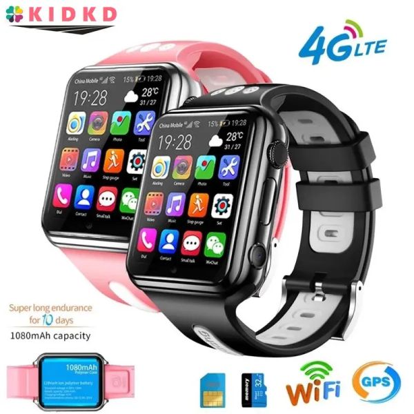 Relógios 4g crianças relógio inteligente android 9.0 ip67 à prova dip67 água gps wifi localização remoto callback monitor crianças bluetooth cartão sim smartwatch