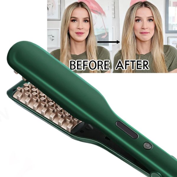 Ferros 3d grade cabelo crimper volumizer cabelo cerâmico macio ondulado modelador de ferro liso vacilar íon negativo volumizing curling styler