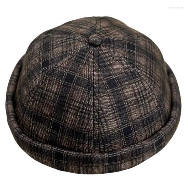 Berretti Cappello senza tesa hip-hop stile etnico coreano Cofano color denim Y2k Berretto docker zucchetto moda di strada casual